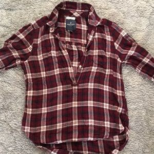 Plaid boyfriend fit button down